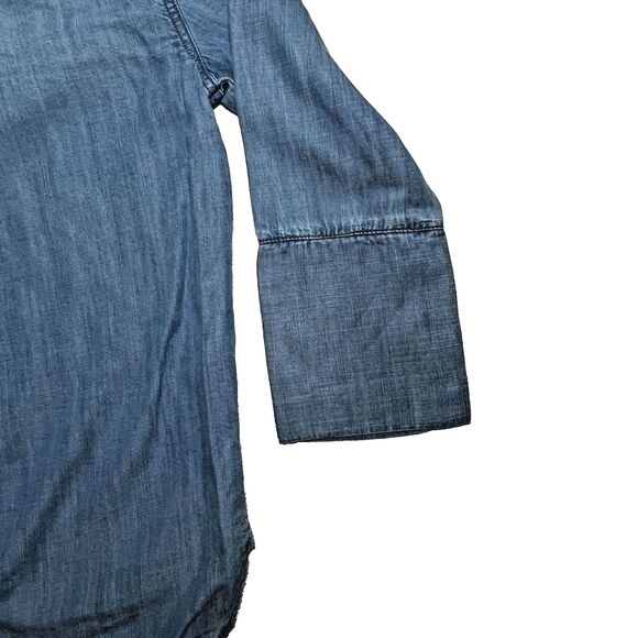 Cloth & Stone Tencel Anthropologie Chambray Button Down Top XS Soft Denim Shirt - Picture 10 of 15